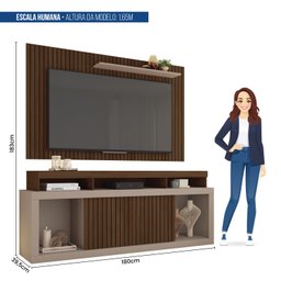 Rack com Painel para TV Até 65 Polegadas com Ripado Esmeralda  - 9