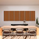 Ver imagem 2 de Painel Acústico Absorvedor Decorativo Ripado Parallax Ambar Crepe Maestra Acústica:freijó/preto