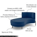 Ver imagem 3 de Sofá Chaise Lado Esquerdo Downey Sala de Estar Veludo Azul G15 - Gran Belo