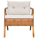 Ver imagem 3 de Kit 2 Poltronas Laura Corino Peroba e Linho Off White Pé Castanho