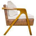 Ver imagem 4 de Kit 2 Poltronas Laura Corino Peroba e Linho Off White Pé Castanho