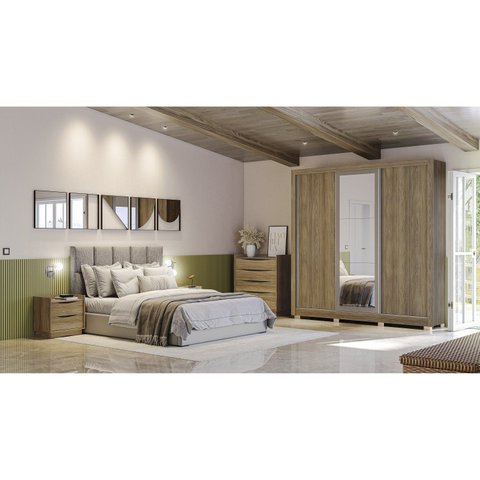 Mesa Cabeceira 2 Gavetas Marrom