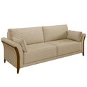 Ver imagem 1 de Sofá Living 3 Lugares 222cm Pés Madeira Roya M22 Linho Bege - Mpozenato