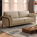 Ver imagem 2 de Sofá Living 3 Lugares 222cm Pés Madeira Roya M22 Linho Bege - Mpozenato