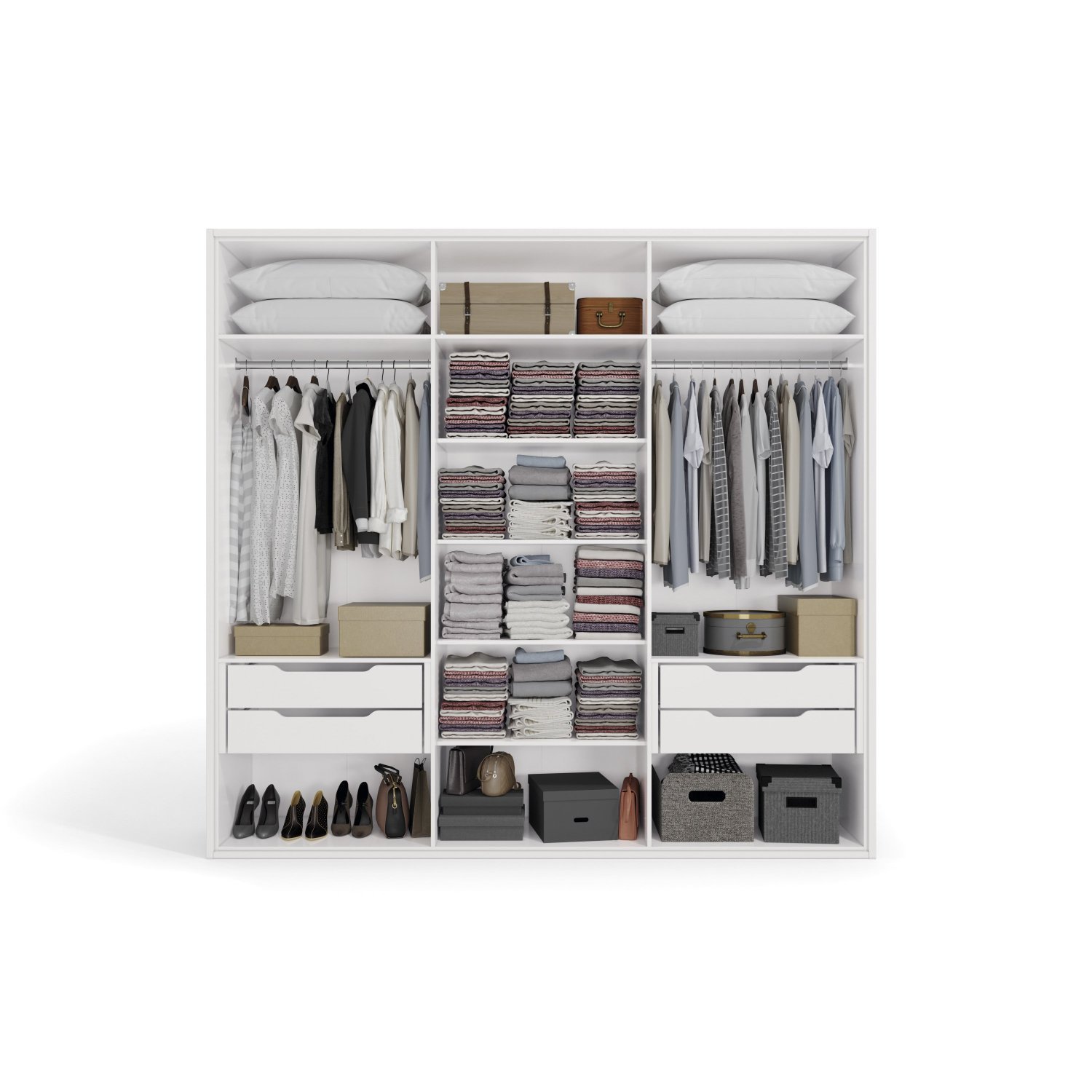 Guarda Roupa 6 Portas e 4 Gavetas e Espelhos Kappesberg - 2