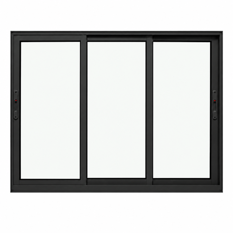 Janela de Correr 3 Folhas Alumínio Preto 100x100 Linha 25 Jade