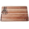 Tábua para Churrasco Grande Madeira 50x30x2,5cm Nossa Senhora Aparecida Canaleta - 1
