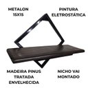 Ver imagem 4 de Prateleira Nicho em Ferro Estilo Industrial Madeira Moderno