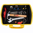Ver imagem 5 de Bolsa de Ferramentas 21 Bolsos Maleta Organizadora em Lona Mochila Profissional Eletricista Reforcad