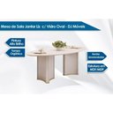 Ver imagem 2 de Conjunto: Mesa Sala Jantar Liz C/ Tampo Madeirado C/ Vidro Oval 218x108cm e 6 Cadeiras Vitta Off