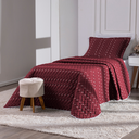 Ver imagem 3 de Kit 2 Pçs Cobre Leito Solteiro Heitor Hipercal 400 Fios Bordado: Vermelho Marsala