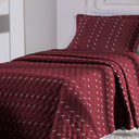 Ver imagem 1 de Kit 2 Pçs Cobre Leito Solteiro Heitor Hipercal 400 Fios Bordado: Vermelho Marsala