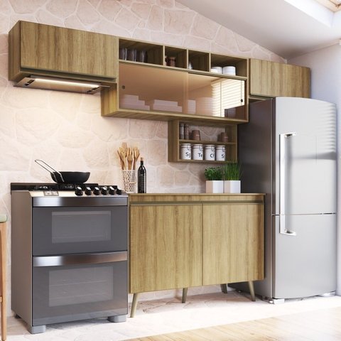 Cozinha Compacta 5 Peças 6 Portas 2 Nichos Porta Tempero One