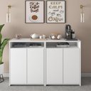Ver imagem 1 de Conjunto 2 Balcões para Escritório Cantinho do Café Home Office Cool Branco Artany