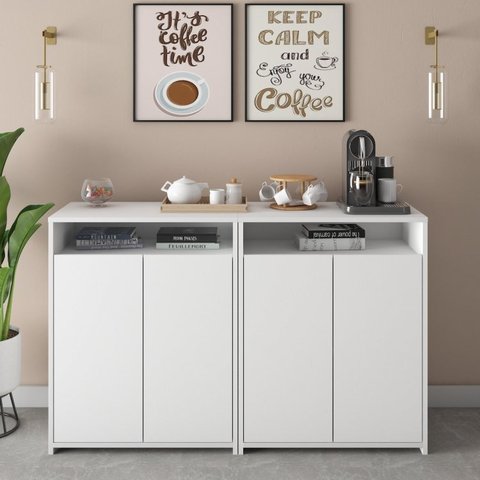 Conjunto 2 Balcões para Escritório Cantinho do Café Home Office Cool