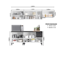 Ver imagem 4 de Cozinha Modulada em Aço 5 Peças 12 Portas 2 Gavetas em Aço New Premium Itatiaia Cinza/Grafite