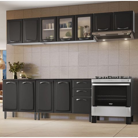 Cozinha Modulada em Aço 5 Peças 12 Portas 2 Gavetas em Aço New Premium Itatiaia