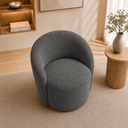 Ver imagem 5 de Poltrona Decorativa Yara Base Giratória Boucle Sala Estar Quarto Recepção Confortável