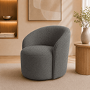 Ver imagem 2 de Poltrona Decorativa Yara Base Giratória Boucle Sala Estar Quarto Recepção Confortável