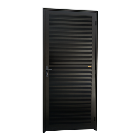Porta Veneziana Alumínio 86 Esq Preto Brimak