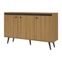 Ver imagem 1 de Aparador Buffet com 3 Portas Retrô 135cm Multimóveis CR50281 Lâmina Mel/Preto