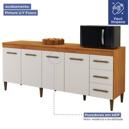 Balcão Atenas 4 Portas e 3 Gavetas Kaiki Móveis - 5