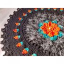 Ver imagem 2 de Tapete de Luxo Crochê Artesanal Preto com Flor