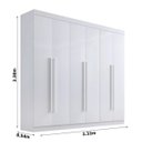 Ver imagem 2 de Roupeiro Monte Carlo Branco 6 Portas e 6 Gavetas 100% MDF Larg. 2.32m – D Doro