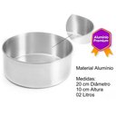 Ver imagem 2 de Assadeira Forma Aluminio Redonda Alta - 20 X10 Cm - Bolo Doces Pudim Torta Assado Legumes Comida - P