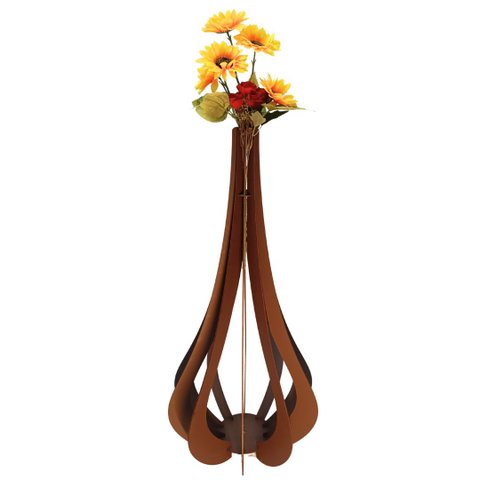 Vaso de Chão Decorativo Grande Mdf Ibiza:marrom/60x30cm