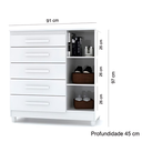 Ver imagem 4 de Comôda Sapateira 5 Gavetas Line sem Espelho Branco Camarim Móveis Vila Rica Cor