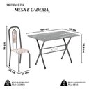 Ver imagem 4 de Conjunto de Mesa Tubular 100x60cm Tampo em Granito com 4 Cadeiras Lívia Prata/Botanic Bege/Mart