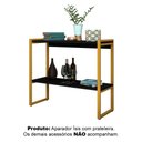 Ver imagem 2 de Aparador Ísis Industrial com Prateleira Mdf e Ferro Elegante - Dourado/preto