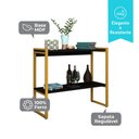 Ver imagem 3 de Aparador Ísis Industrial com Prateleira Mdf e Ferro Elegante - Dourado/preto