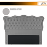 Kit Cabeceira Uzziel King Size Veludo Cinza Estofada 1,95m + Calçadeira Cs Cabeceiras - 5