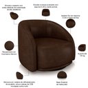 Ver imagem 4 de Kit Sofá 4 Lugares Eron 288cm com Poltrona Giratória Angelina M03 Couríssimo Marrom - Lyam Decor