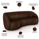 Ver imagem 3 de Kit Sofá 4 Lugares Eron 288cm com Poltrona Giratória Angelina M03 Couríssimo Marrom - Lyam Decor