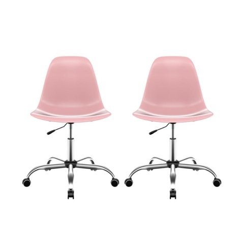 Kit 2 Cadeiras Eames Cromada Rosa – Conforto e Qualidade Superior