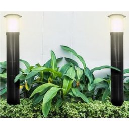 Kit 10 Poste Balizador Luminária Casa Sítio Jardim 35cm Preto + Lâmpada - 6