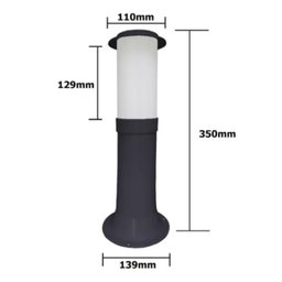 Kit 10 Poste Balizador Luminária Casa Sítio Jardim 35cm Preto + Lâmpada - 3
