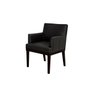 Poltrona Decorativa Vitória Couro Preto Pés Madeira Ms Decor - 1
