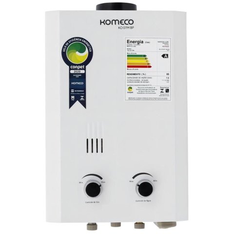 Aquecedor a Gás Komeco 7 Litros Gn Ko 07m G2 Slim - Branco