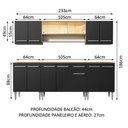 Ver imagem 4 de Armário de Cozinha Completa 233cm Rustic/preto Emilly Smile Madesa 04