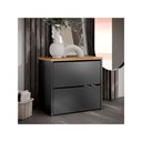 Ver imagem 1 de Sapateira Mel com 2 Portas Basculantes para Quarto ou Hall de Entrada - Preto com Freijó