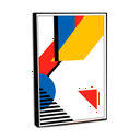 Ver imagem 5 de Quadro Decorativo Formas Geométricas Mondrian com Moldura Filete