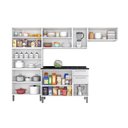 Ver imagem 5 de Cozinha Modulada Compacta em Aço 4 Peças 13 Portas 2 Gavetas Paneleiro Duplo Tarsila Itatiaia Branco