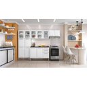 Ver imagem 1 de Cozinha Modulada Compacta em Aço 4 Peças 13 Portas 2 Gavetas Paneleiro Duplo Tarsila Itatiaia Branco