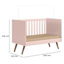 Ver imagem 3 de Conjunto Berço Mini Cama Retrô, Cômoda Sapateira Slim e Guarda Roupa C/ Cômoda Rosa
