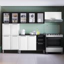 Ver imagem 1 de Cozinha Modulada Compacta em Aço 4 Peças 13 Portas 2 Gavetas Paneleiro Duplo Tarsila Itatiaia