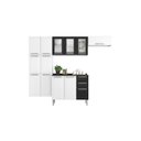 Ver imagem 2 de Cozinha Compacta Modulada em Aço 4 Peças 13 Portas 2 Gavetas Paneleiro Duplo em Aço Luce Itatiaia Preto/Branco